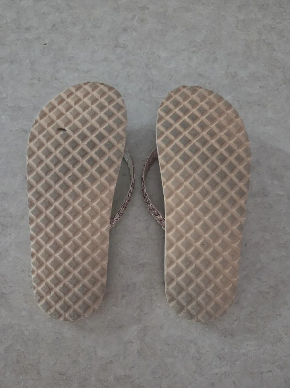 Michael Kors Beige/Pink Braided Logo Flip Flops